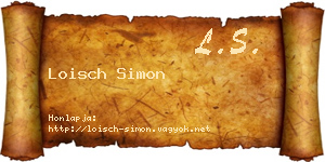 Loisch Simon névjegykártya